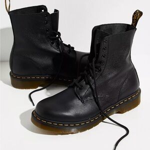 Dr. Martens 1460 Pascal Virginia Lace Up Boots with Yellow Stitching